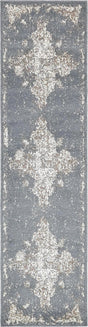 Gray 2' 7 x 10' Tuareg Runner Area Rug Vintage Inspired Distressed Look Durable Easy Clean Carpet for Unique Home Interiors for Sale at Rug Engine