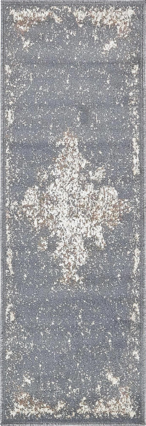Gray 2' x 6' 1 Tuareg Runner Area Rug Vintage Inspired Distressed Look Durable Easy Clean Carpet for Unique Home Interiors for Sale at Rug Engine