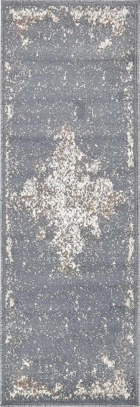 Gray 2' x 6' 1 Tuareg Runner Area Rug Vintage Inspired Distressed Look Durable Easy Clean Carpet for Unique Home Interiors for Sale at Rug Engine
