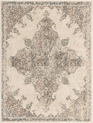 Cream 9' x 12' 2 Tuareg Rectangle Area Rug Vintage Inspired Distressed Look Durable Easy Clean Carpet for Unique Home Interiors for Sale at Rug Engine