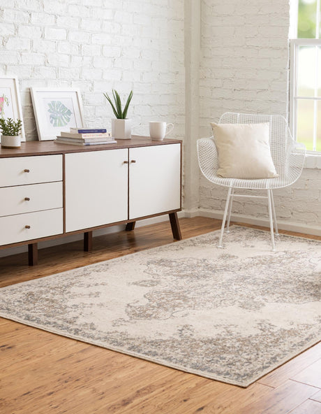 Cream 9' x 12' 2 Tuareg Rectangle Area Rug Vintage Inspired Distressed Look Durable Easy Clean Carpet for Unique Home Interiors for Sale at Rug Engine