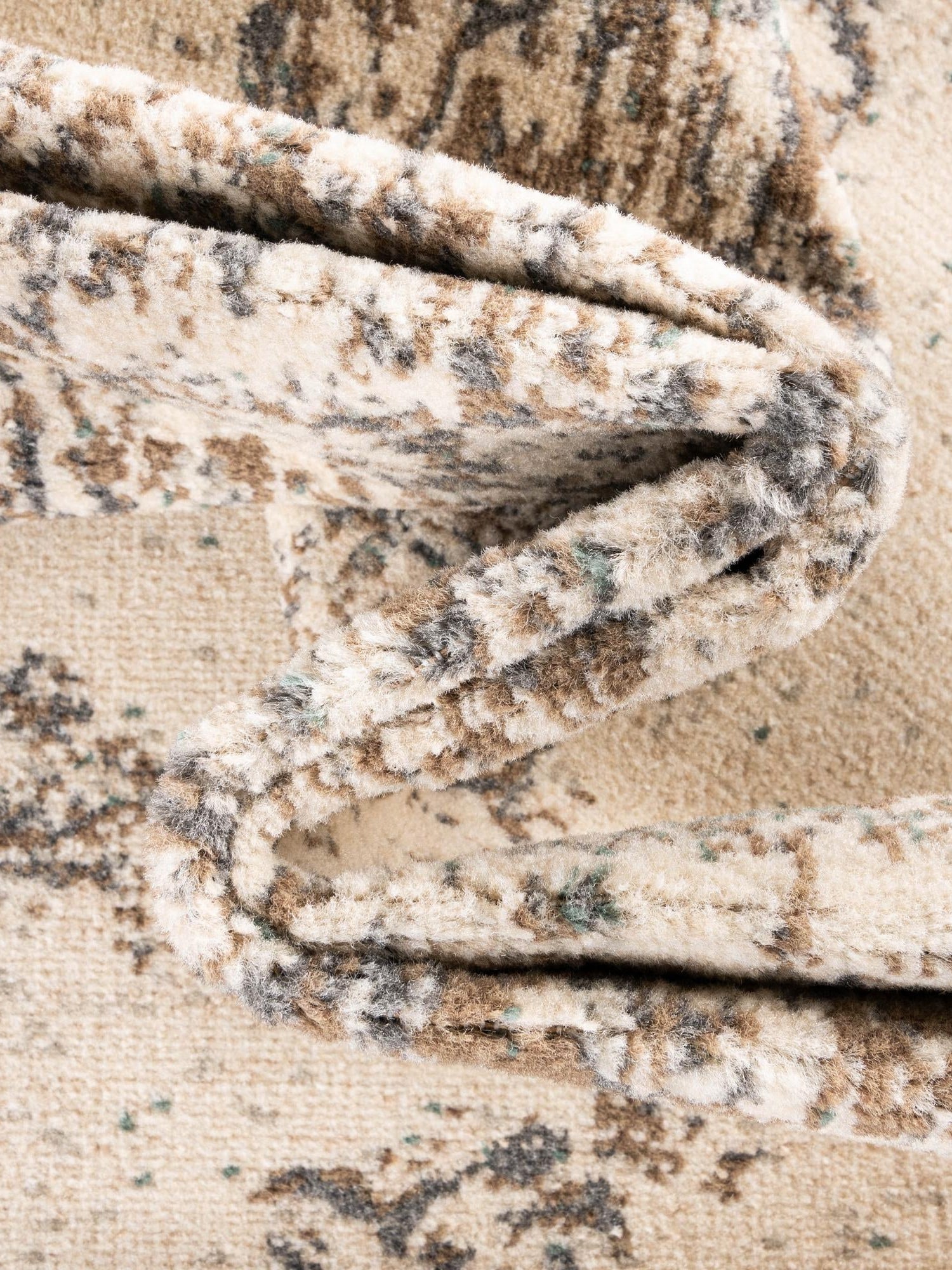 Cream 4' x 6' Tuareg Rectangle Area Rug Vintage Inspired Distressed Look Durable Easy Clean Carpet for Unique Home Interiors for Sale at Rug Engine
