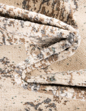 Cream 4' x 6' Tuareg Rectangle Area Rug Vintage Inspired Distressed Look Durable Easy Clean Carpet for Unique Home Interiors for Sale at Rug Engine