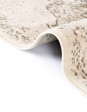 Cream 5' 1 x 8' Tuareg Rectangle Area Rug Vintage Inspired Distressed Look Durable Easy Clean Carpet for Unique Home Interiors for Sale at Rug Engine