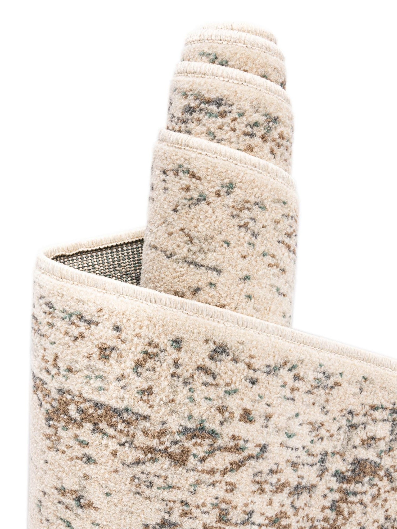 Cream 4' x 6' Tuareg Rectangle Area Rug Vintage Inspired Distressed Look Durable Easy Clean Carpet for Unique Home Interiors for Sale at Rug Engine