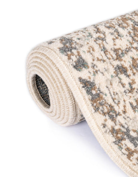 Cream 2' x 6' 1 Tuareg Runner Area Rug Vintage Inspired Distressed Look Durable Easy Clean Carpet for Unique Home Interiors for Sale at Rug Engine