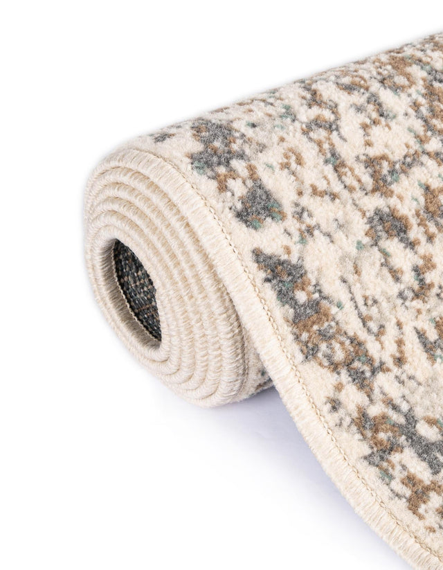 Cream 2' 7 x 10' Tuareg Runner Area Rug Vintage Inspired Distressed Look Durable Easy Clean Carpet for Unique Home Interiors for Sale at Rug Engine