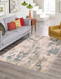Beige 4' 1 x 6' 1 Tuareg Rectangle Area Rug Vintage Inspired Distressed Look Durable Easy Clean Carpet for Unique Home Interiors for Sale at Rug Engine