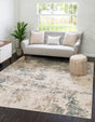 Beige 8' x 8' Tuareg Square Area Rug Vintage Inspired Distressed Look Durable Easy Clean Carpet for Unique Home Interiors for Sale at Rug Engine