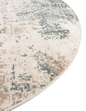 Beige 8' x 8' Tuareg Round Area Rug Vintage Inspired Distressed Look Durable Easy Clean Carpet for Unique Home Interiors for Sale at Rug Engine