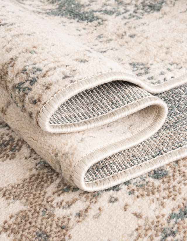 Beige 8' x 8' Tuareg Round Area Rug Vintage Inspired Distressed Look Durable Easy Clean Carpet for Unique Home Interiors for Sale at Rug Engine