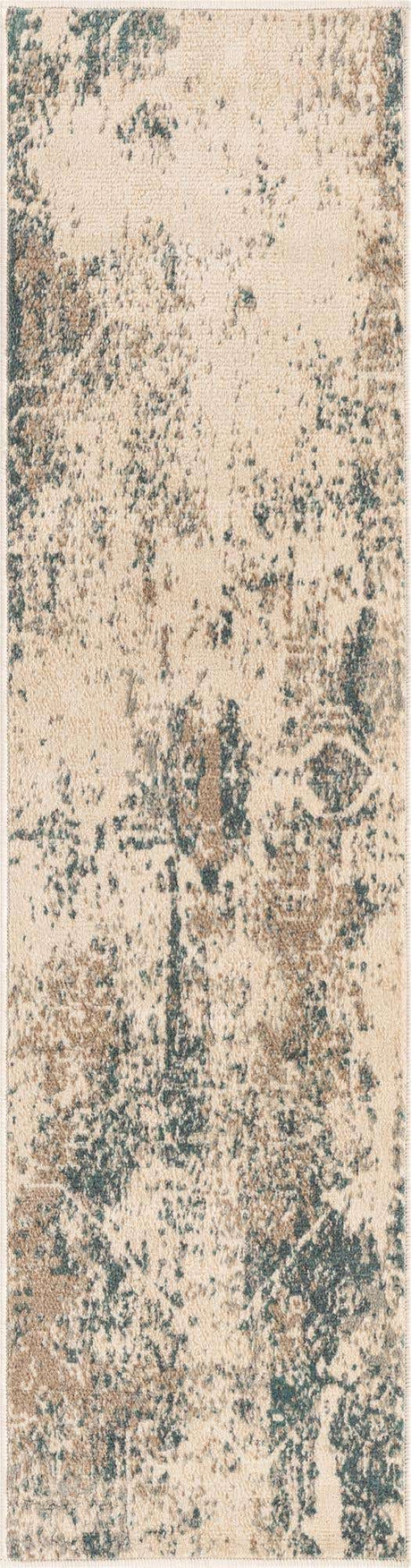 Beige 2' 7 x 10' Tuareg Runner Area Rug Vintage Inspired Distressed Look Durable Easy Clean Carpet for Unique Home Interiors for Sale at Rug Engine