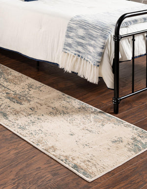 Beige 2' x 6' 1 Tuareg Runner Area Rug Vintage Inspired Distressed Look Durable Easy Clean Carpet for Unique Home Interiors for Sale at Rug Engine
