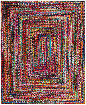 Multicolor 8' x 10' Braided Chindi Rectangle Rug