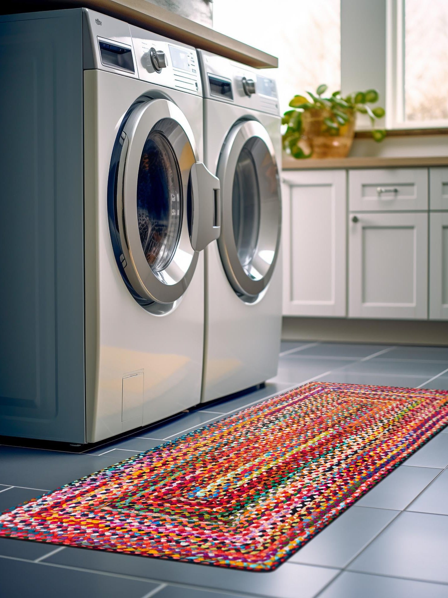 Multicolor 2' 7 x 10' Braided Chindi Runner Area Rug 100% Cotton Hand Braided Natural Eco-Friendly Boho Style Modern Carpet for Living Rooms Dining Office Dorm for Sale at Rug Engine