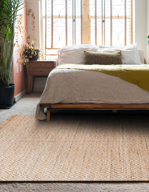 Natural 9' x 12' 2 Braided Jute Rectangle Rug