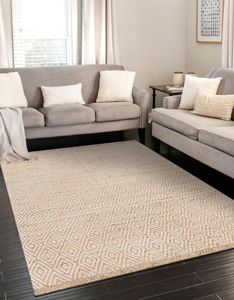 Natural 4' 1 x 6' 1 Braided Jute Rectangle Area Rug 100% Jute Hand Braided Natural Eco-Friendly Boho Style Carpet for Living Rooms Dining Office Space Dorms for Sale at Rug Engine