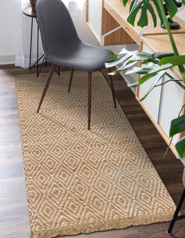 Natural 3' x 6' 1 Braided Jute Runner Rug