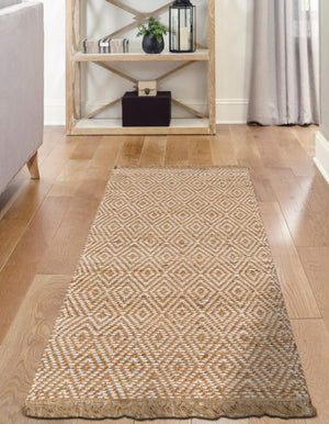 Natural 3' x 6' 1 Braided Jute Runner Rug