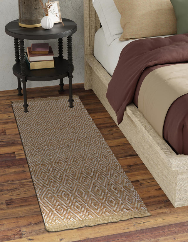 Natural 3' x 6' 1 Braided Jute Runner Rug
