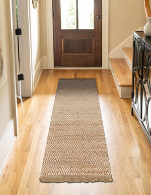 Natural 3' x 6' 1 Braided Jute Runner Rug