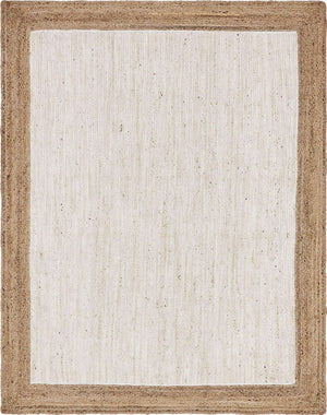 White 8' x 10' Braided Jute Rectangle Rug