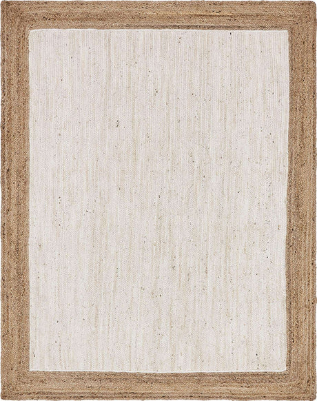 White 8' x 10' Braided Jute Rectangle Rug
