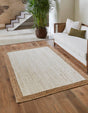 White 5' 1 x 8' Braided Jute Rectangle Rug