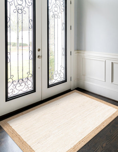 White 8' x 10' Braided Jute Rectangle Area Rug 100% Jute Hand Braided Natural Eco-Friendly Boho Style Carpet for Living Rooms Dining Office Space Dorms for Sale at Rug Engine