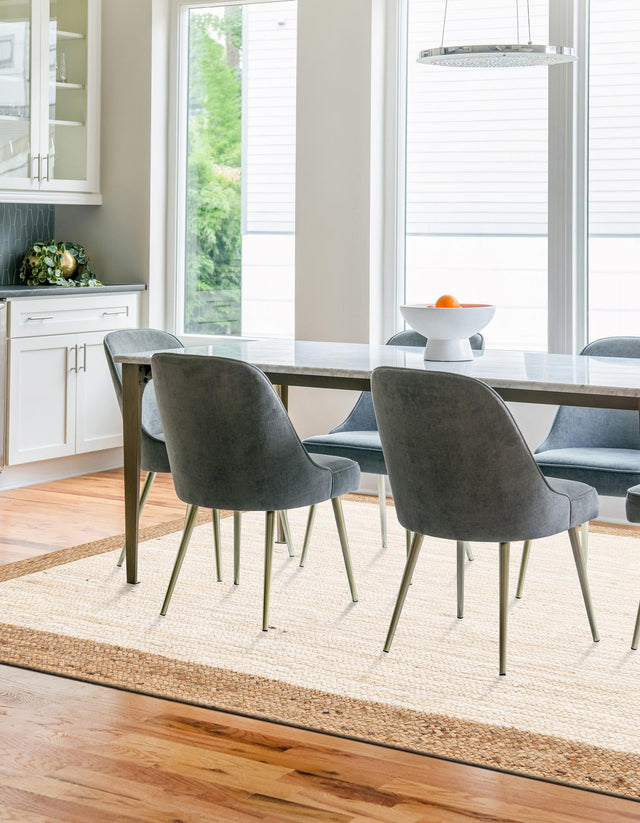 White 5' 1 x 8' Braided Jute Rectangle Rug