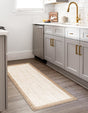 White 3' x 6' 1 Braided Jute Runner Rug
