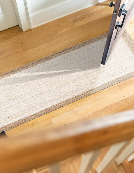White 2' 7 x 6' 1 Braided Jute Runner Area Rug 100% Jute Hand Braided Natural Eco-Friendly Boho Style Carpet for Living Rooms Dining Office Space Dorms for Sale at Rug Engine