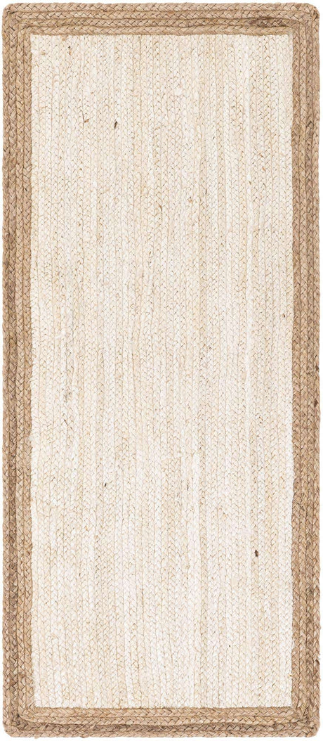 White 3' x 6' 1 Braided Jute Runner Rug