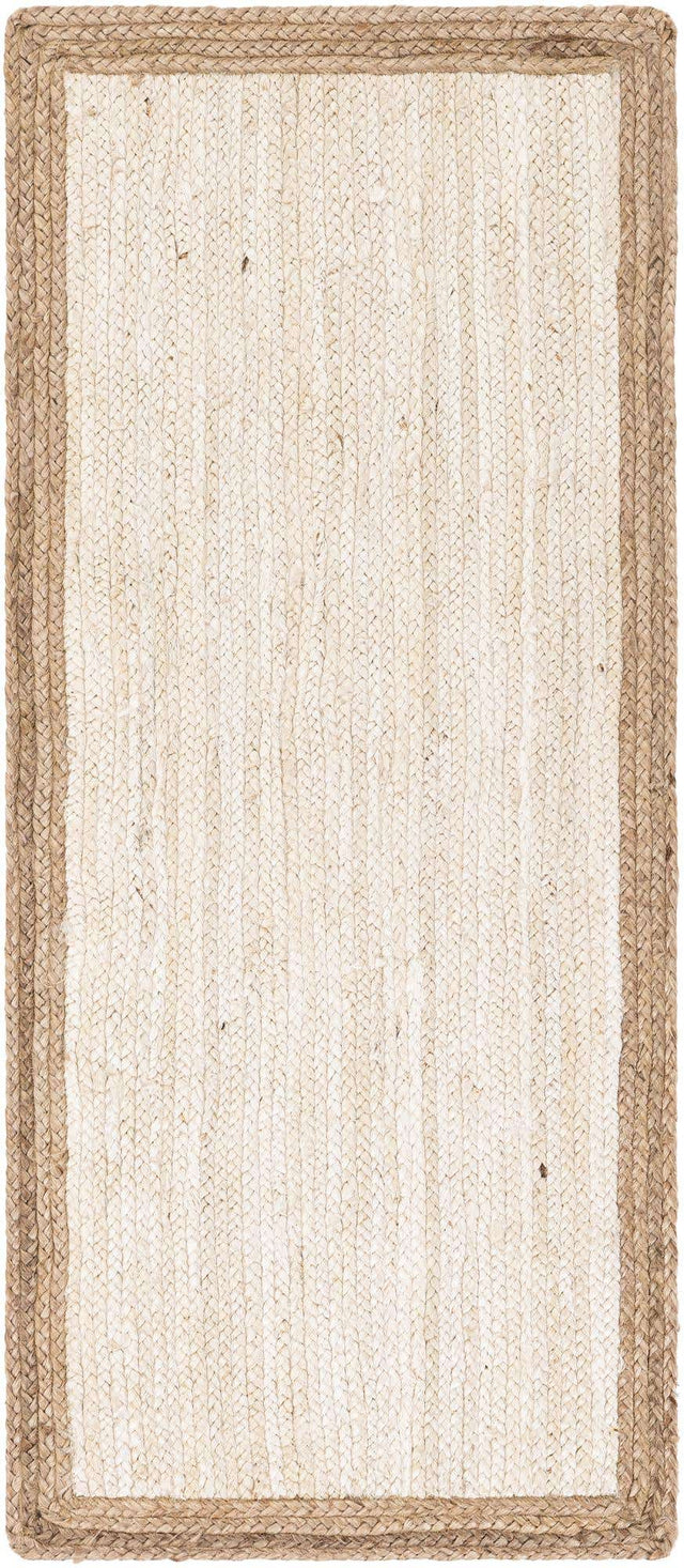 White 3' x 6' 1 Braided Jute Runner Rug