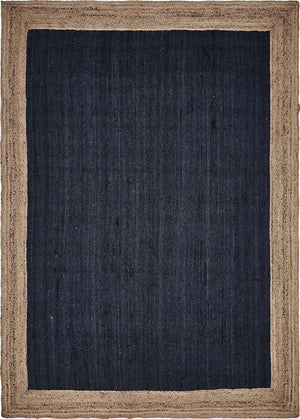 Navy Blue 9' x 12' 2 Braided Jute Rectangle Rug
