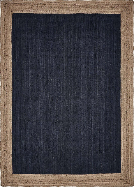 Navy Blue 9' x 12' 2 Braided Jute Rectangle Rug