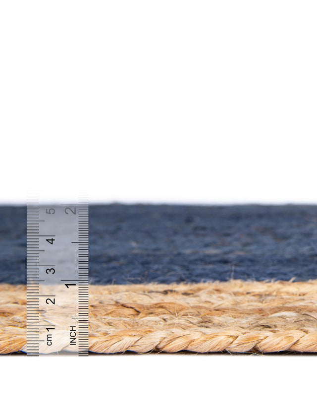 Navy Blue 9' x 12' 2 Braided Jute Rectangle Rug