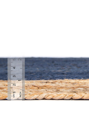 Navy Blue 6' 1 x 9' Braided Jute Rectangle Rug