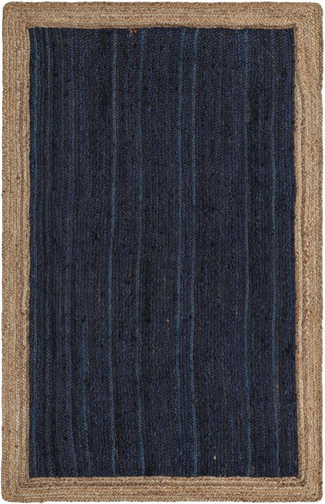 Navy Blue 5' 1 x 8' Braided Jute Rectangle Rug