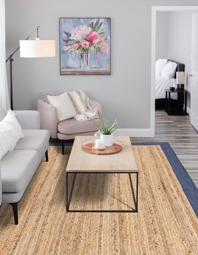 Natural 8' x 10' Braided Jute Rectangle Rug