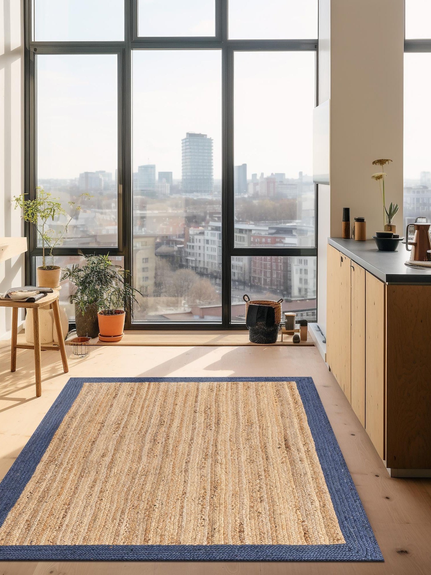 Natural 5' 1 x 8' Braided Jute Rectangle Area Rug 100% Jute Hand Braided Natural Eco-Friendly Boho Style Carpet for Living Rooms Dining Office Space Dorms for Sale at Rug Engine