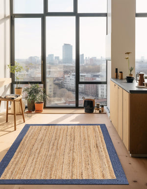 Natural 5' 1 x 8' Braided Jute Rectangle Rug
