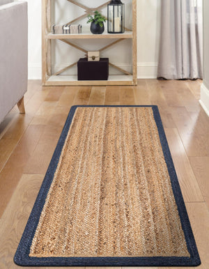 Natural 3' x 6' 1 Braided Jute Runner Rug