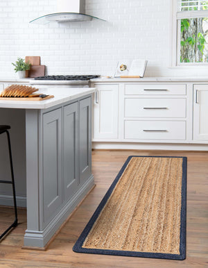 Natural 3' x 6' 1 Braided Jute Runner Rug