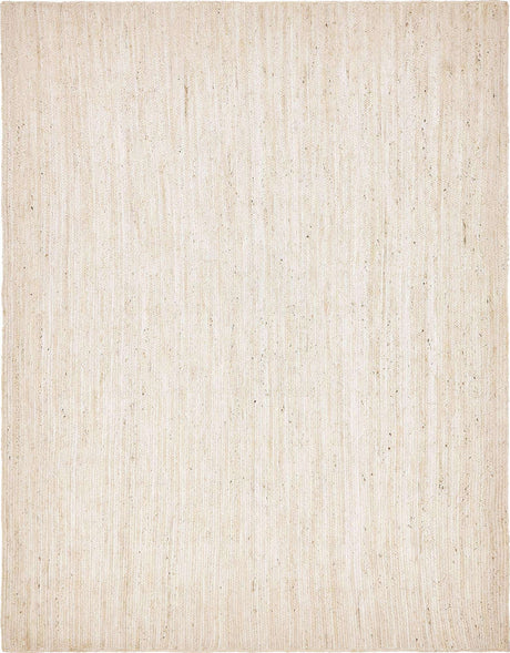 White 9' x 12' Braided Jute Rectangle Rug