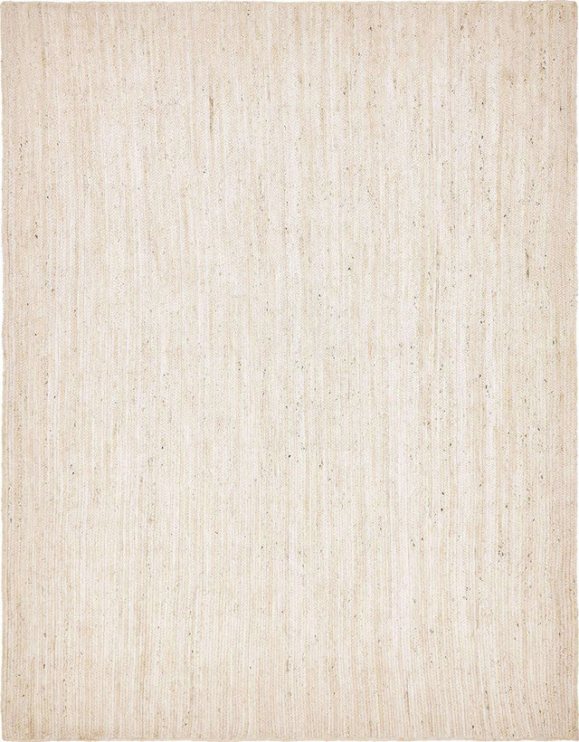 White 9' x 12' Braided Jute Rectangle Rug