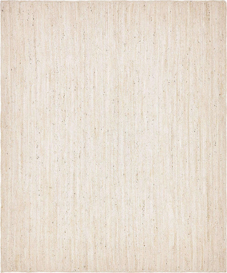 White 8' x 10' Braided Jute Rectangle Rug