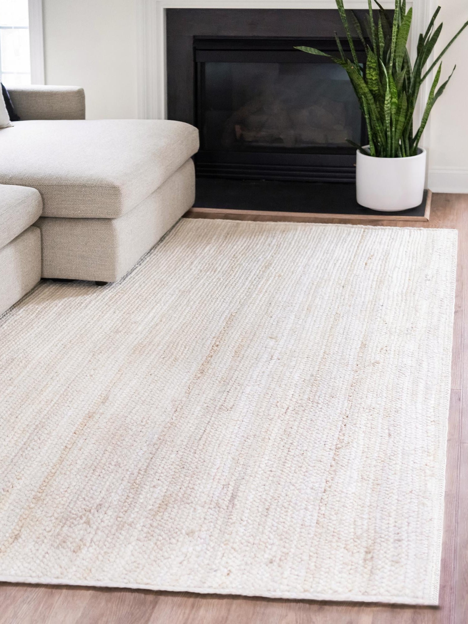 White 6' 1 x 9' Braided Jute Rectangle Area Rug 100% Jute Hand Braided Natural Eco-Friendly Boho Style Carpet for Living Rooms Dining Office Space Dorms for Sale at Rug Engine