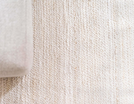 White 6' 1 x 9' Braided Jute Rectangle Area Rug 100% Jute Hand Braided Natural Eco-Friendly Boho Style Carpet for Living Rooms Dining Office Space Dorms for Sale at Rug Engine