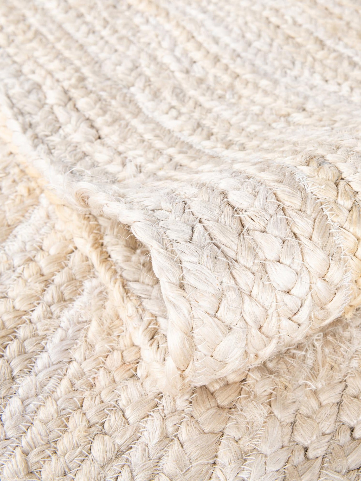White 2' x 3' 1 Braided Jute Rectangle Area Rug 100% Jute Hand Braided Natural Eco-Friendly Boho Style Carpet for Living Rooms Dining Office Space Dorms for Sale at Rug Engine